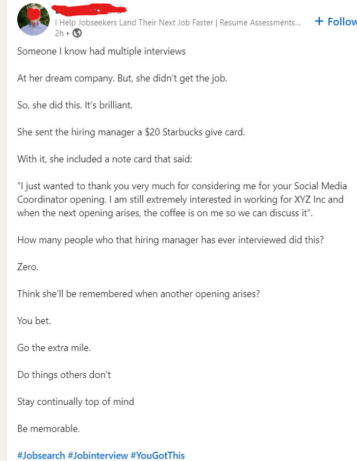 Bribe The Hiring Manager After A Rejection?