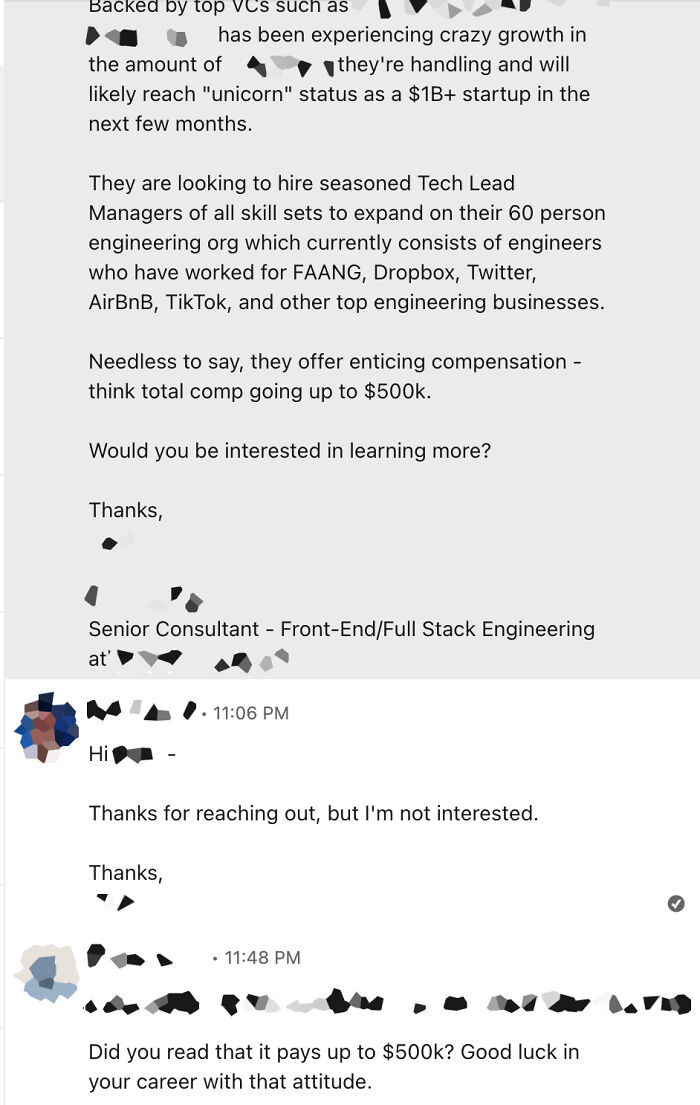 When Recruiters Turn Aggressive For No Reason