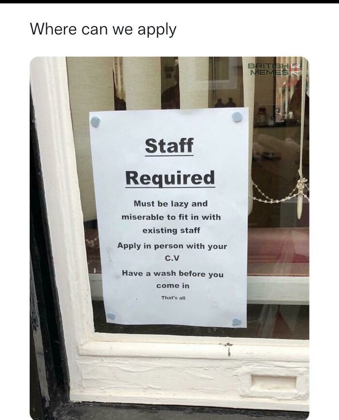 Finally A Job Advert With Realistic Expectations