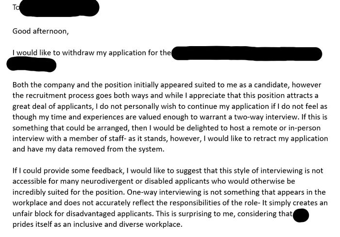 Was This A Mistake? Sick Of Dehumanizing And Humiliating One-Way Interviews