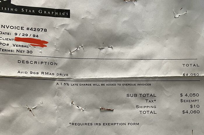 In 1994, I Paid $4060 For A 9 Gig Drive