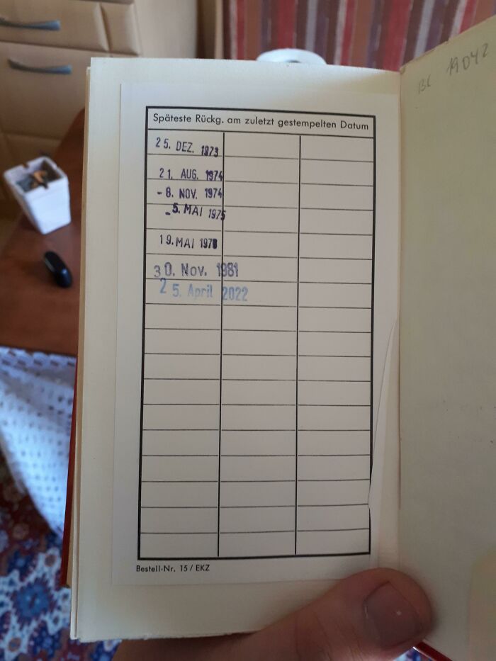 The Book I Borrowed Was Last Lended 41 Years Ago