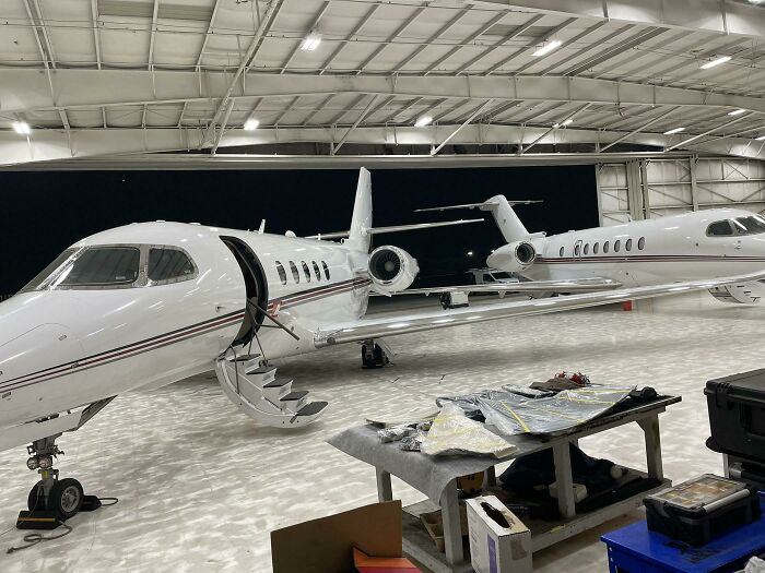 Just Towed Into The Shop? A Pair Of Cessna Citations, A Latitude And Longitude. Together, They Mark My Position