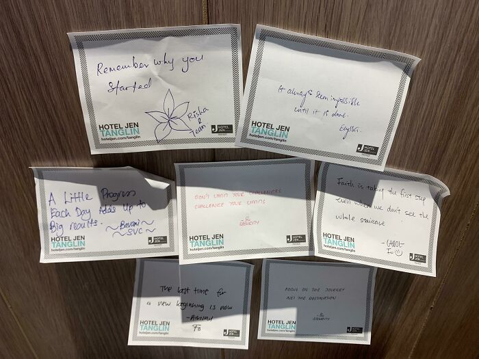 Each Day During My Quarantine The Staff Of The Hotel Give Me A Post-It Like This