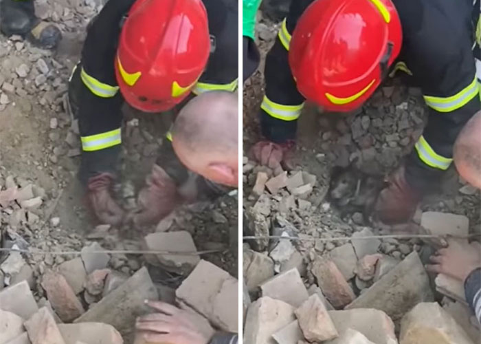 Ukrainian Policemen Pull Puppy Out Of Rubble And Return It To 77-Year-Old Owner Who&rsquo;d Lost Everything Else