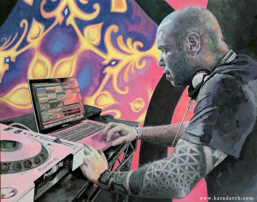 I Go To Music Festivals And Raves, Then Create Paintings Of What I See!