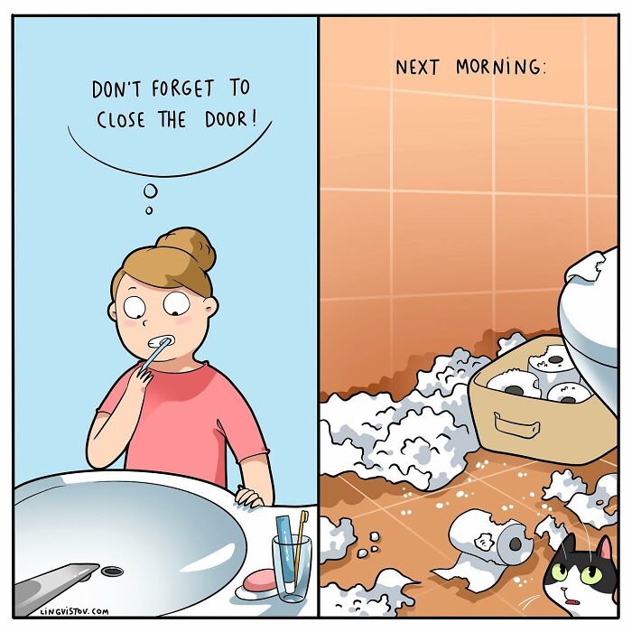 Artist Continues To Draw Comics That Show What It's Like To Live With A Cat (45 New Pics)