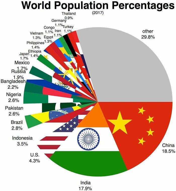 World Population Percentages (2017)