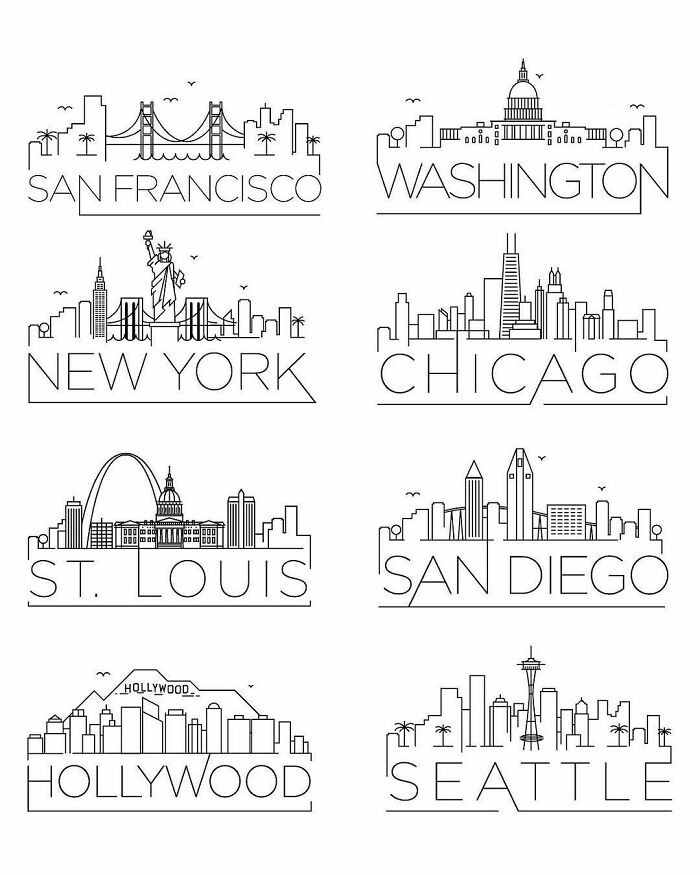 Simplified American Skylines