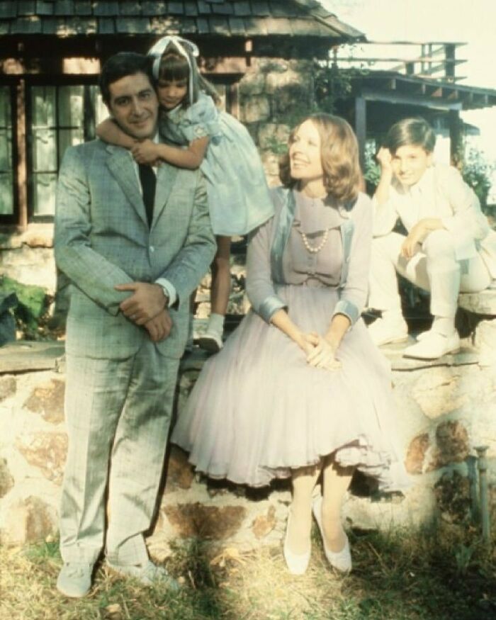 Al Pacino As Michael Corleone And Diane Keaton As Kay Adams On Set Of The Godfather, Part II, 1974directed By Francis Ford Coppola