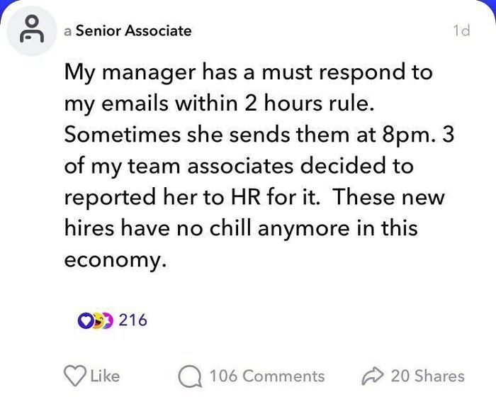 Crazy Or Normal? Comment Below And Join @fishbowlapp (Link In Bio!)
.
.
.
.
.
#corporatehumor #humor #corporate #work #wfh #wfhlife #workfromhome #worksucks #email #boss #manager #crazy #humor #memes #daily #dailymemes #friday #fridayvibes #fridaymood #mood #weekend #weekendvibes