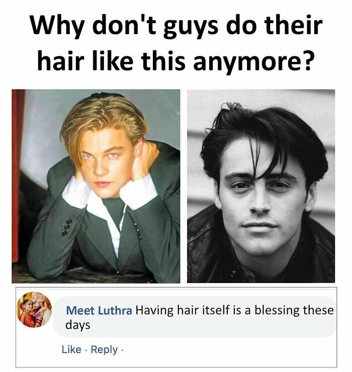 "Retro hairstyles meme with a humorous comment, highlighting a relatable moment from Sarcasm Only Instagram account."