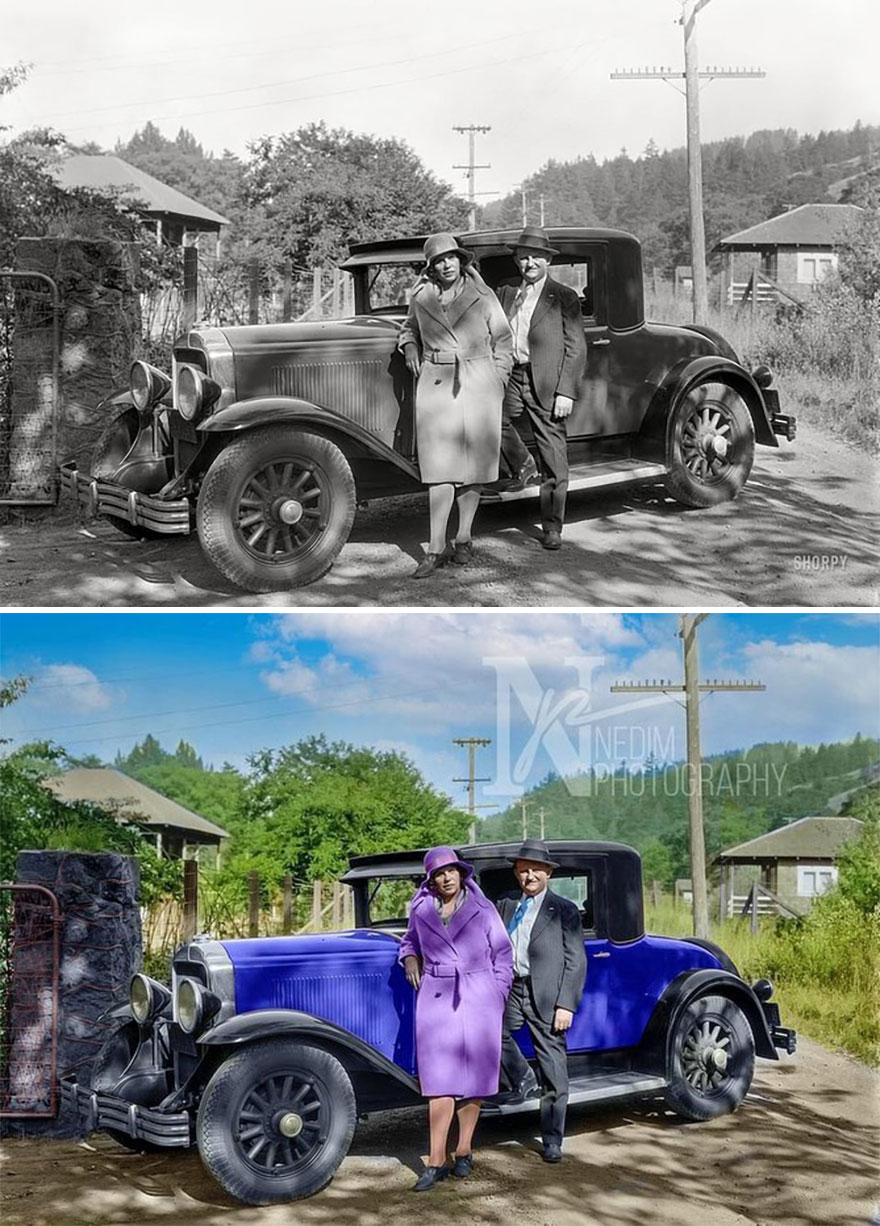 Couple With The Buick, California, 1930