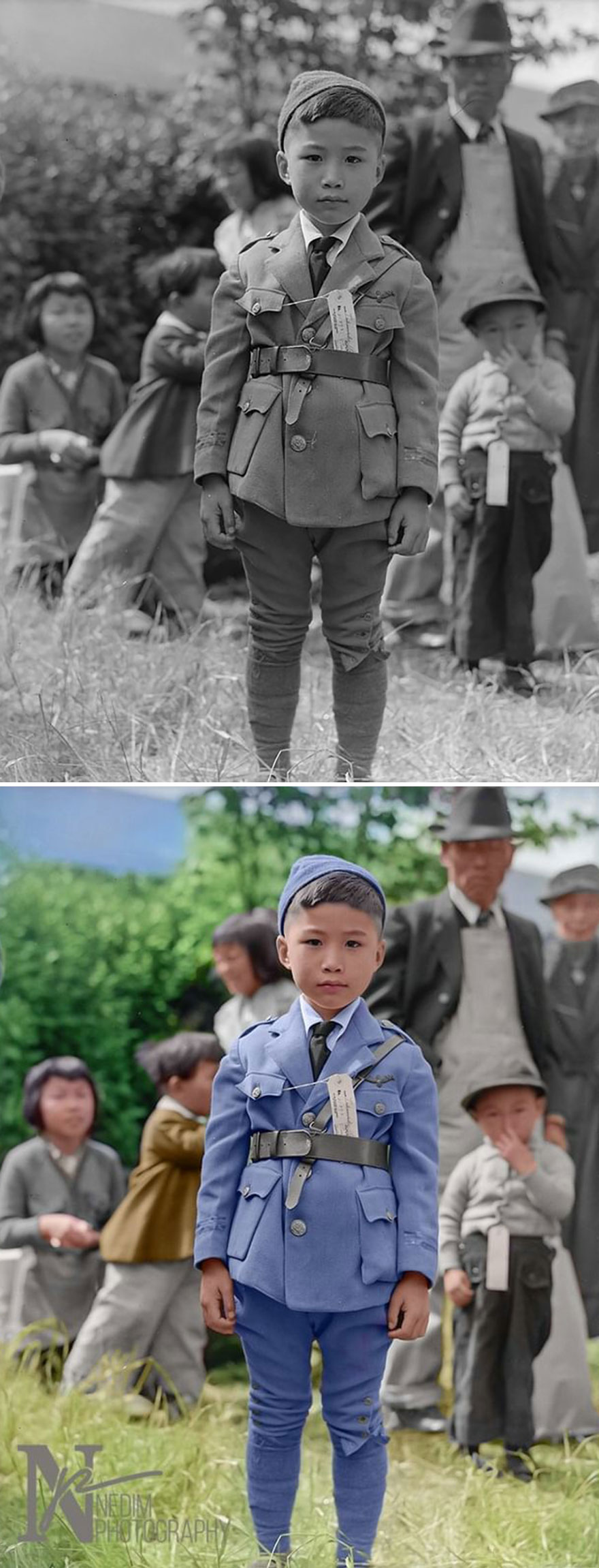 Centerville, California. This Youngster Is Awaiting An Evacuation Bus. Evacuees Of Japanese Ancestry Will Be Housed In War Relocation Authority Centers For The Duration