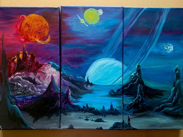 Tiny Astronaut - Oil Paint On Canvas