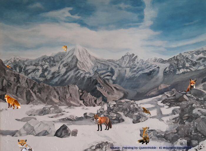 How Many Foxes Do You See Or Your Friends See In This Painting?