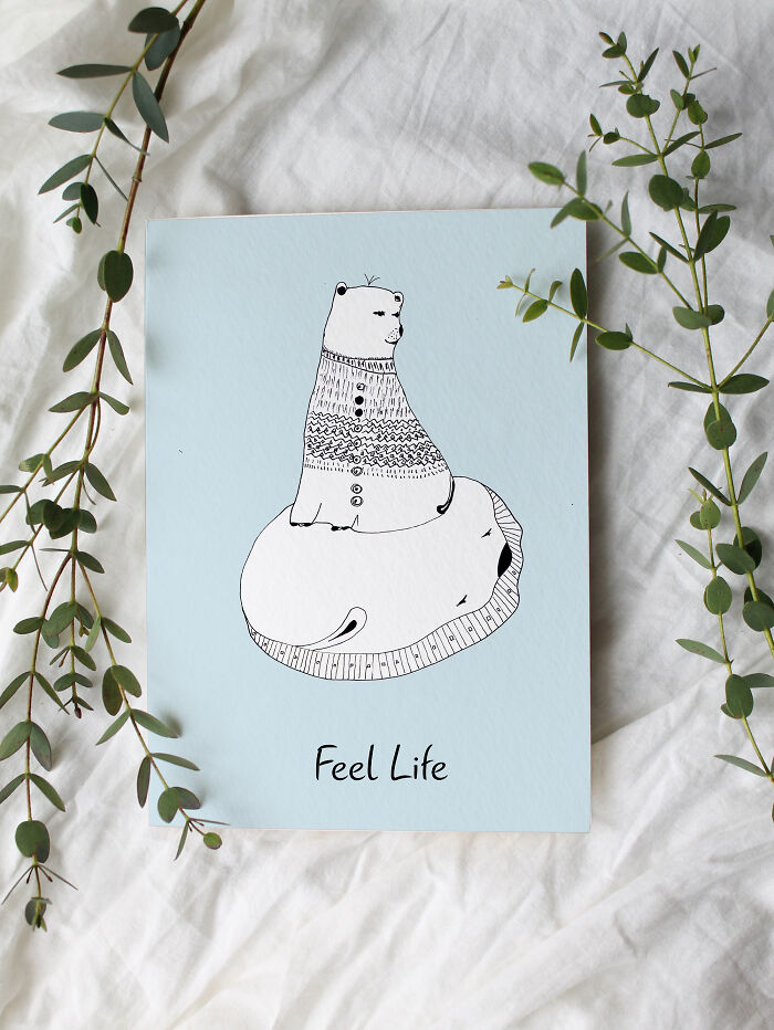 I Am An Ukrainian Artist And I Create Cute Postcards Featuring Funny Animal Drawings (18 Pics)