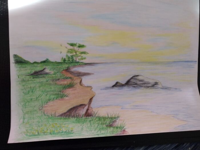 Colored Pencil On Plain Paper