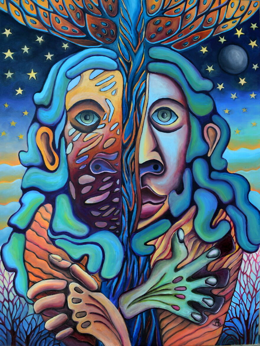 "Embrace Yourself", Oil On Canvas, 80x60 Cm, 2021