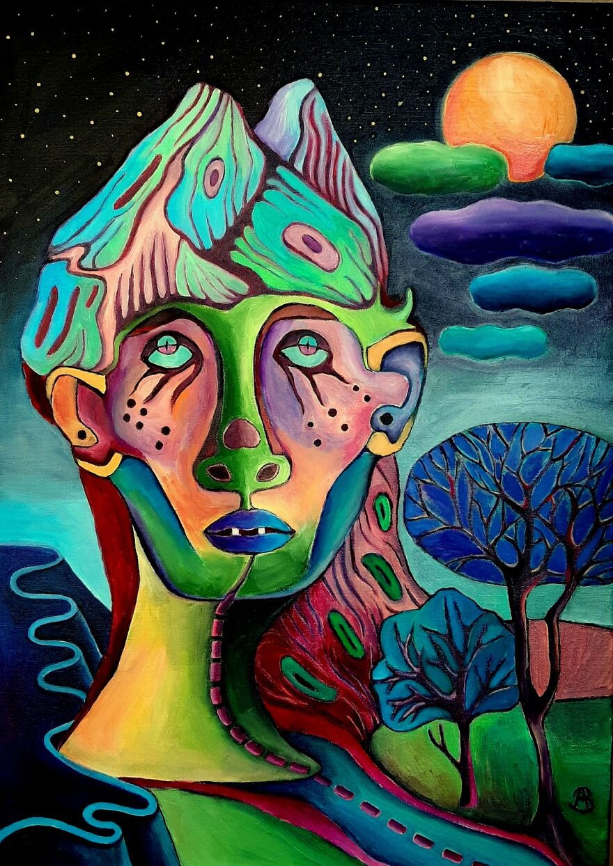 "The Hills Have Eyes", Oil On Canvas, 70x50 Cm, 2021