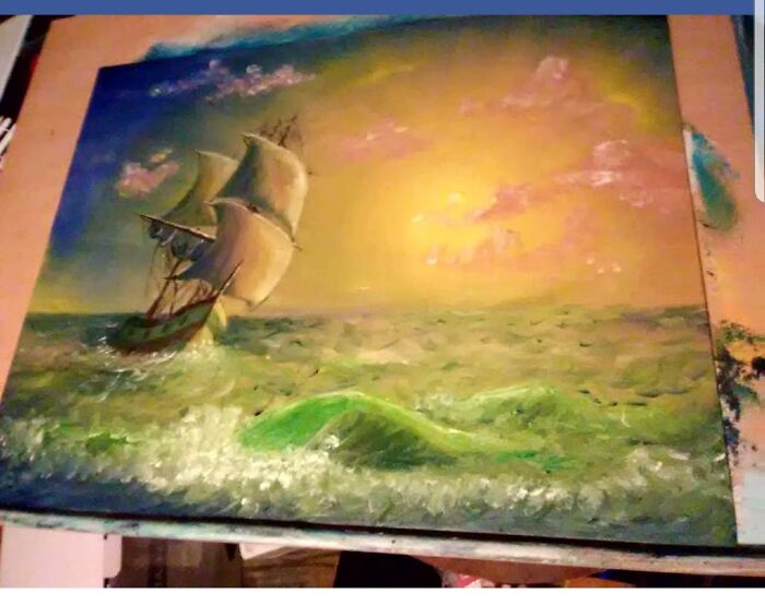 Oil On Canvas, Followed A Youtube Video Bc The Pic Was Beautiful