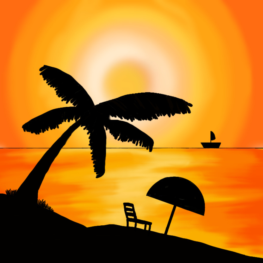 Sunset (I Made This When I Was New To Digital Art, So Sorry If It's Too Simple)