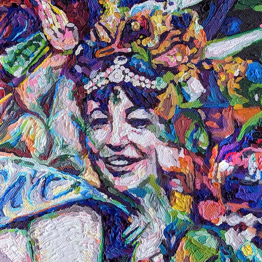 I Go To Music Festivals And Raves, Then Create Paintings Of What I See!