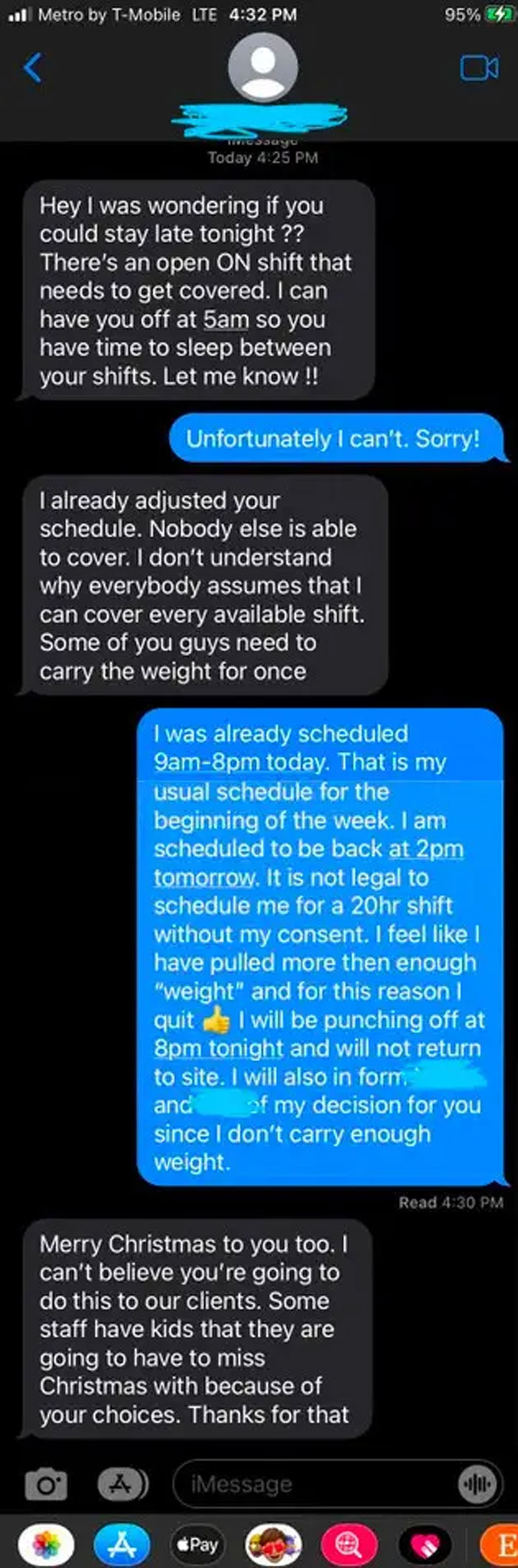 I’m A Caregiver/Dsp For Developmentally Disabled Adults. My Boss Just Scheduled Me A 20hr Shift Without My Consent So I Quit