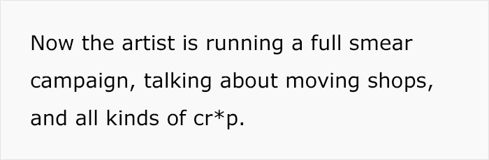 Text discussing tattoo artist's controversy over hidden initials in a family tattoo design.