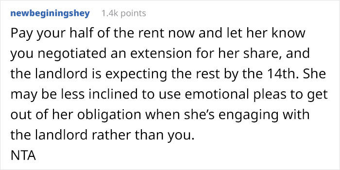 “My Roommate’s Mom Passed Away Unexpectedly”: Woman Baffled After Her 27 Y.O. Friend Kept Insisting That She Should Pay Her Part Of Rent “My Roommate’s Mom Passed Away Unexpectedly”: Woman Baffled After Her 27 Y.O. Friend Kept Insisting That She Should Pay Her Part Of Rent