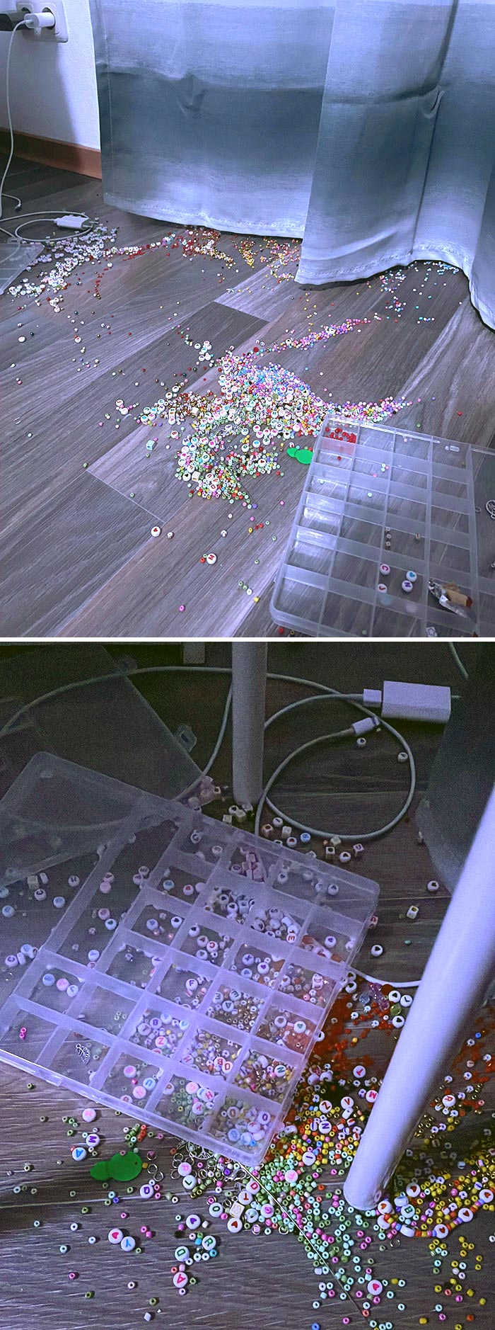 I Accidentally Spilled My Glass Beads. The Last Time It Took Me 5 Whole Days To Put Them Away