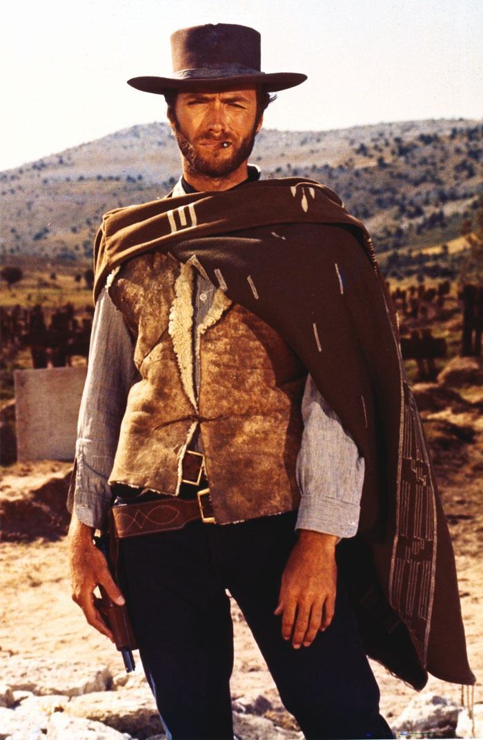 Clint Eastwood with cigarette and in a hat