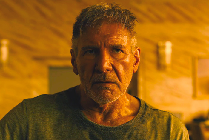 close up view of Harrison Ford