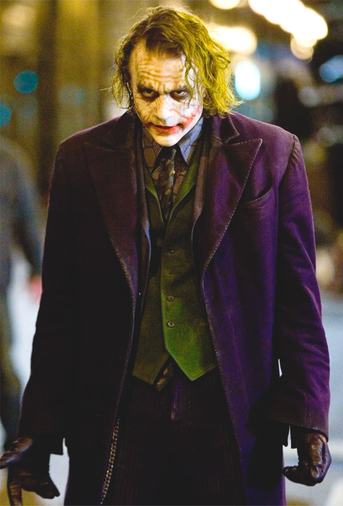Heath Ledger with a clown face