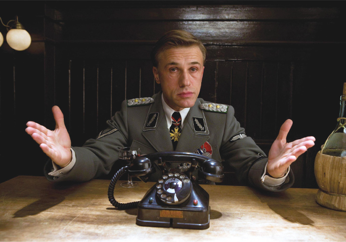 Christoph Waltz spreading his hands