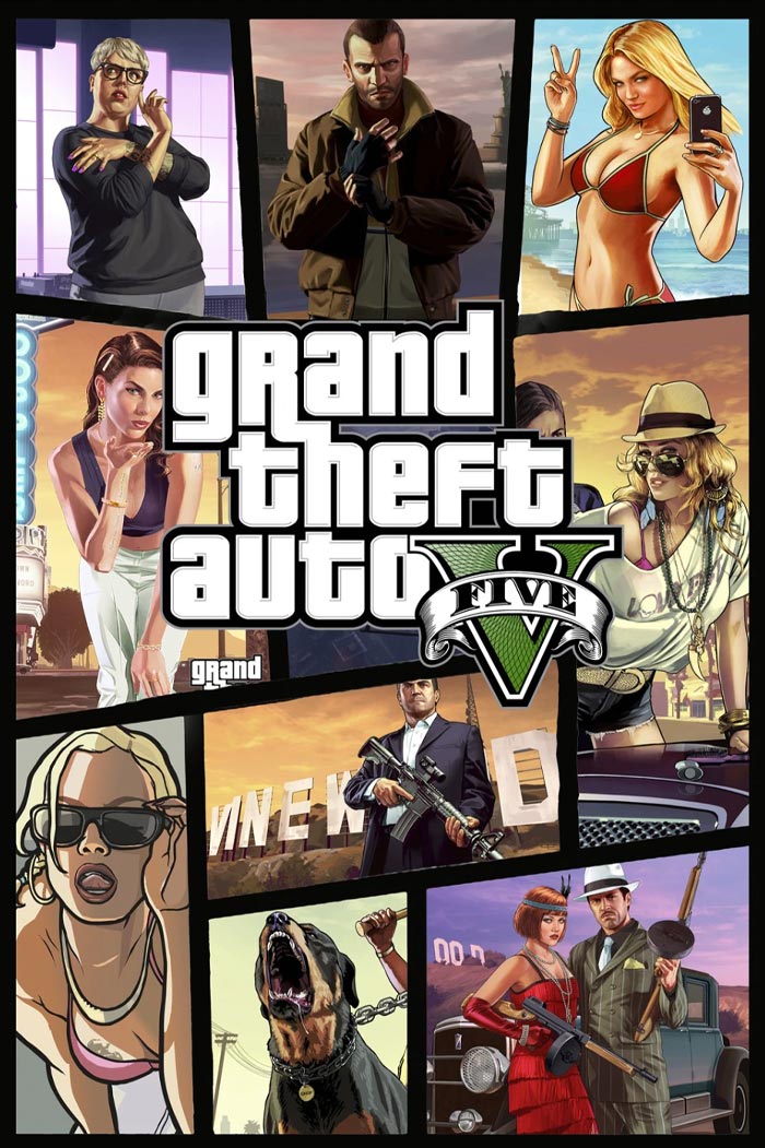 Grand Theft Auto V characters in action scenes representing iconic video games that changed gaming history.