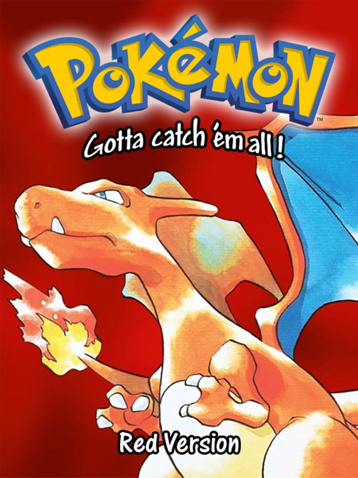 Pokémon Red Version cover art featuring Charizard, a key video game that changed the history of gaming.