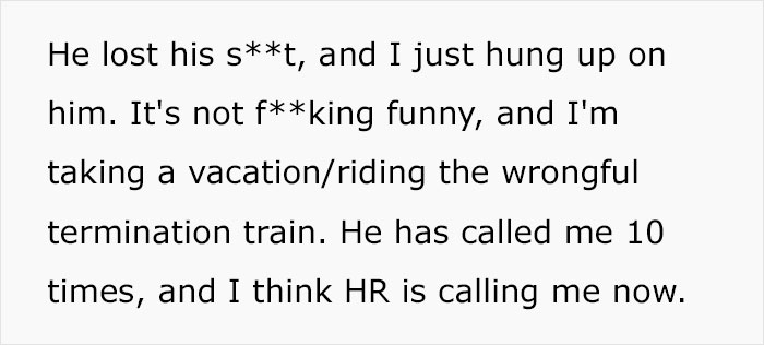 "My Boss Told Me I Was Fired As Soon As I Got To Work, Laughed And Walked Off"