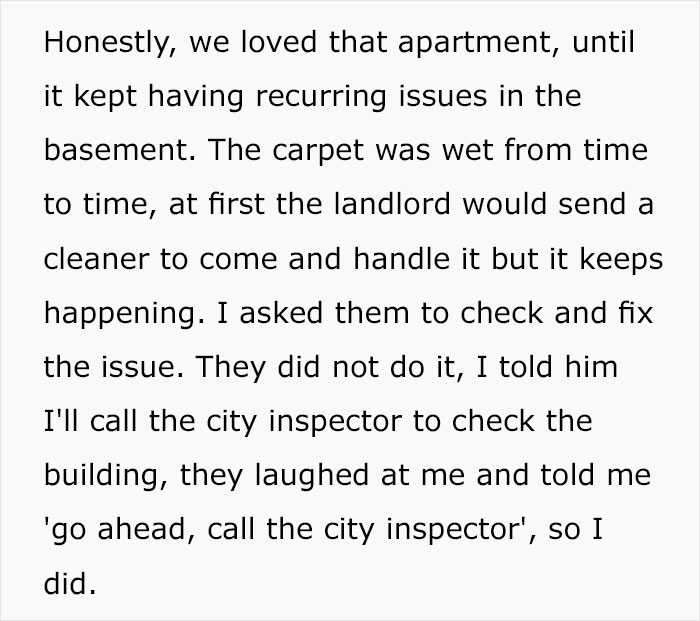 “Go Ahead, Call The City Inspector”: Tenant Finally Puts Landlord In His Place After Calling His Bluff “Go Ahead, Call The City Inspector”: Tenant Finally Puts Landlord In His Place After Calling His Bluff