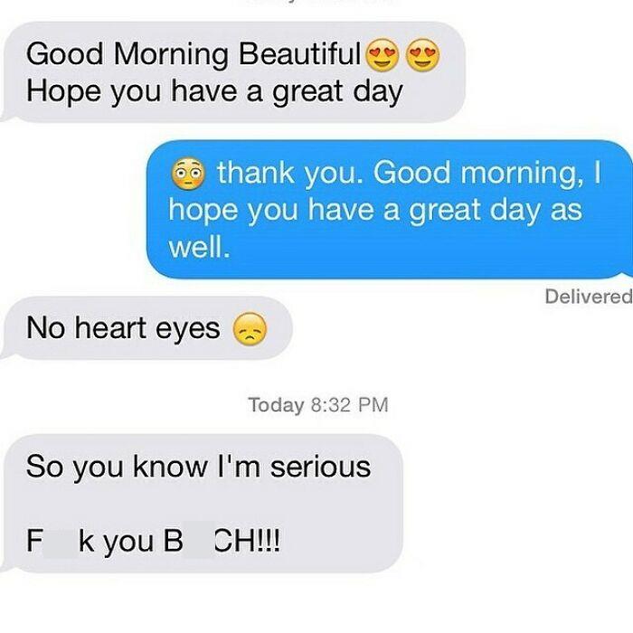 Hostile Because She Didn't Use The Heart Eyes Emoji. A New Low. #byefelipe