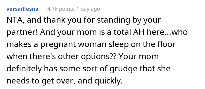 Guy Is Furious After His Mother Makes His Pregnant Girlfriend Sleep On The Floor And Keeps Checking On Her So She Doesn't Dare To Sleep On The Couch