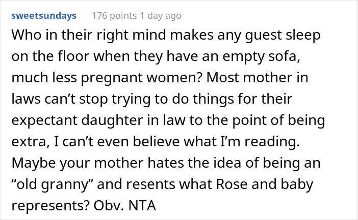 Guy Is Furious After His Mother Makes His Pregnant Girlfriend Sleep On The Floor And Keeps Checking On Her So She Doesn't Dare To Sleep On The Couch
