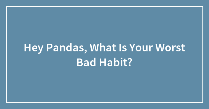 Hey Pandas, What Is Your Worst Bad Habit? (Closed)