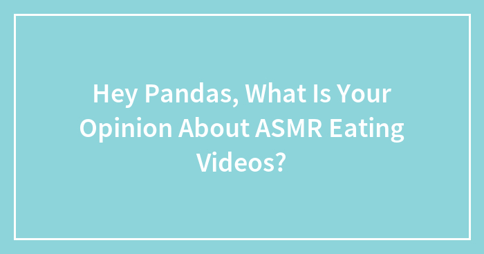 Hey Pandas, What Is Your Opinion About ASMR Eating Videos?