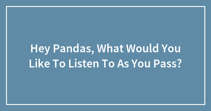 Hey Pandas, What Would You Like To Listen To As You Pass?