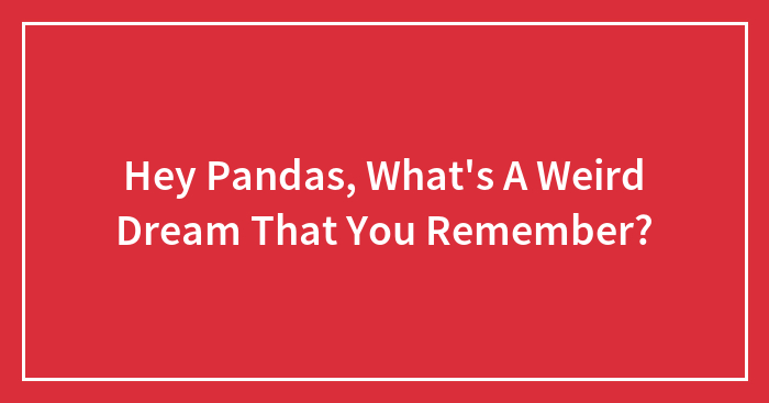 Hey Pandas, What’s A Weird Dream That You Remember? (Closed)