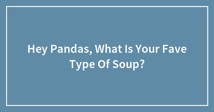 Hey Pandas, What Is Your Fave Type Of Soup?