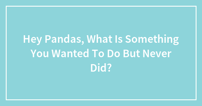Hey Pandas, What Is Something You Wanted To Do But Never Did? (Closed)