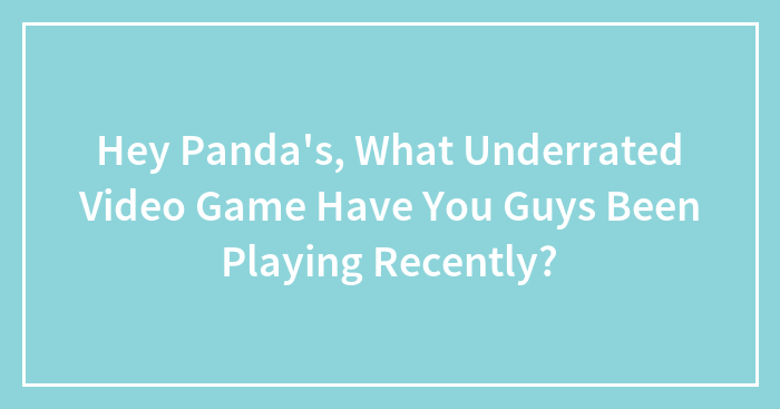 Hey Pandas, What Underrated Video Game Have You Guys Been Playing Recently?
