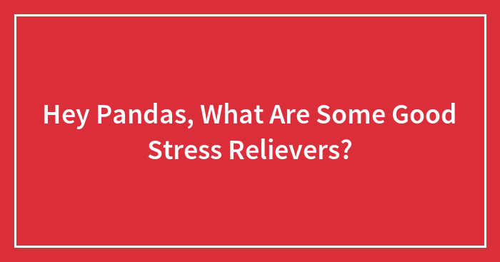 Hey Pandas, What Are Some Good Stress Relievers? (Closed)